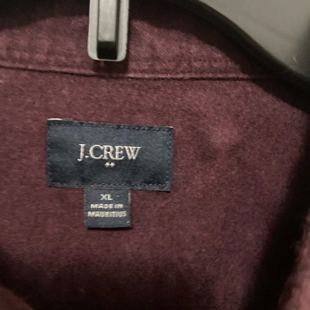 *J. Crew Maroon Men’s Flannel Elbow Patch XL Button Down Long Sleeve Shirt #IH